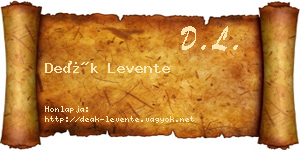 Deák Levente névjegykártya